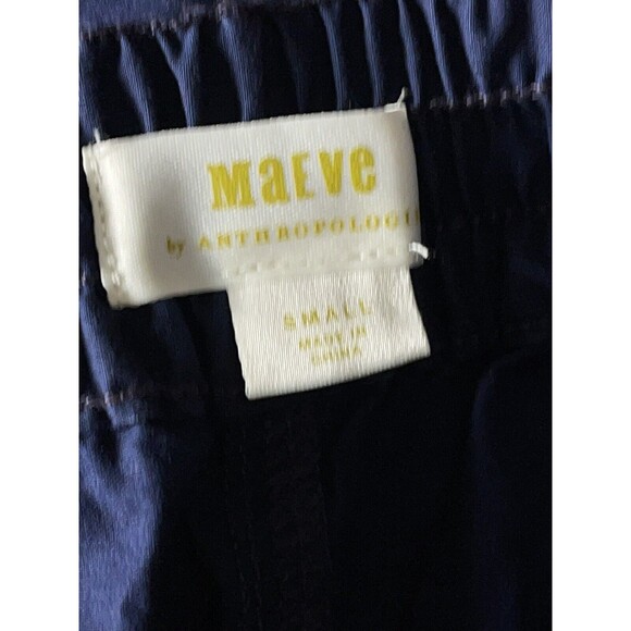 Maeve Anthropologie Women's Small Navy Tenley Twill Track Pants Side Stripes - Picture 8 of 10